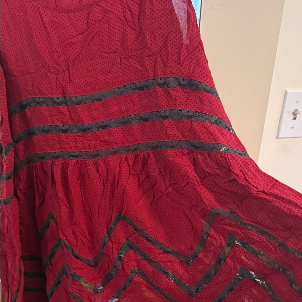Free People Red and Black Striped Dress